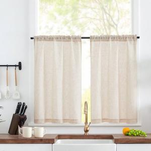 Sable vitrage függöny 2 részes  szett Primula 06 caffe latte 100cm magas 130cm széles