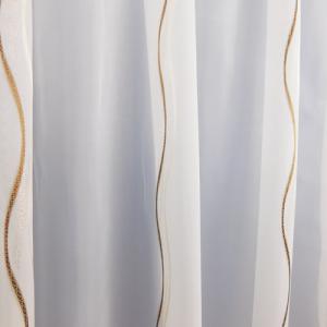 Törtfehér voila kész függöny barna arany hullám 150x110cm