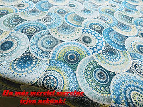 Türkisz kék mandala mintás pamutvászon terítő 130x130cm