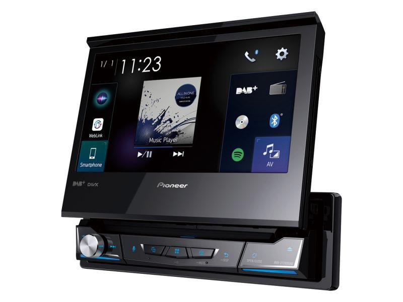 Pioneer AVH-Z7200DAB 1DIN kiforduló érintőképernyős autós multimédia lejátszó CD/DVD, Bluetooth, Apple Carplay Android Auto