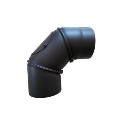 Acél füstcső könyök 120/90° állítható, tisztító nyílással (VTK120)