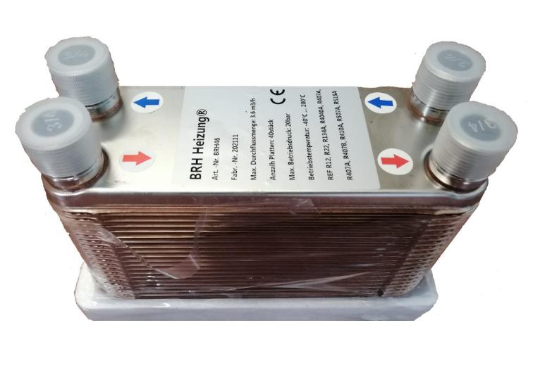 BRH 4x3/4" 30 forrasztott lemezes hőcserélő, 76×206× 77 mm, 0,42 m2 (BRH-45)