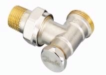 Danfoss RLV-S típusú visszatérő radiátorszelep 1/2''-3/4'' Eurókónuszos, sarok (003L0353)