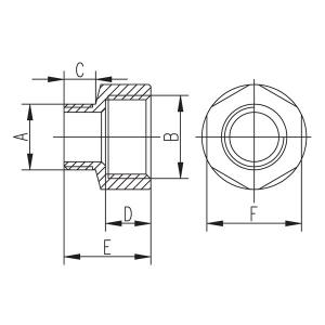 Ferro sárgaréz szűkítő BK menetes G3/8 G1/2 (RN02Z)