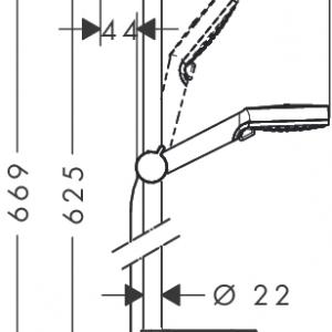 Hansgohe Crometta Vario 0,65m zuhanyszett Casetta szappantartóval (26553400)