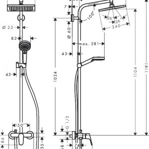 Hansgrohe Crometta E zuhanyrendszer Showerpipe 240 1jet egykaros csapteleppel (27284000)