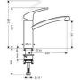 Hansgrohe Focus M41 egykaros mosogató csaptelep 160, 1jet (31806000)