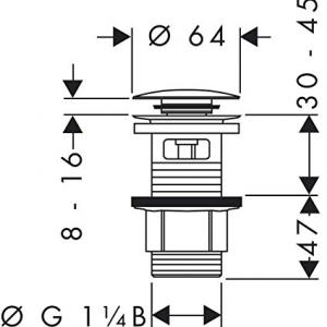 Hansgrohe Push-Open lefolyó-garnitúra 1¼” 50105 000 (50105000)