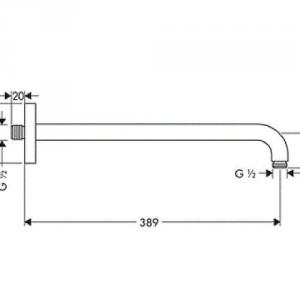 Hansgrohe zuhanykar E 389mm (27446000)