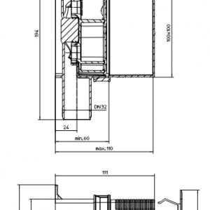 HL138 N Klímaszifon falba süllyesztve (HL 138N)