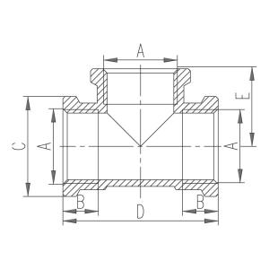 Sárgaréz egál T-idom G11/4 (T05Z)