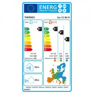 THERMEX SUR 12 WiFi oldalfali split hűtő-fűtő klíma, csepptálca fűtéssel (R32 - 3,5 kW)