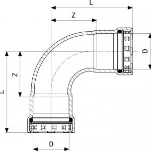Viega Megapress-G könyök 3/4" BB (739089)