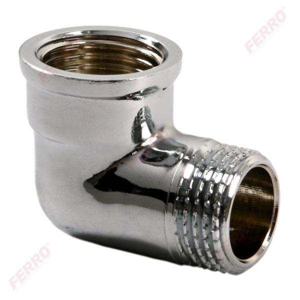 Ferro könyök krómozott 3/4" KB sárgaréz (K10C)