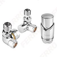 Ferro radiátor szelep szett térsarok 1/2" króm 15x1 16x2 (ZTO30CR)