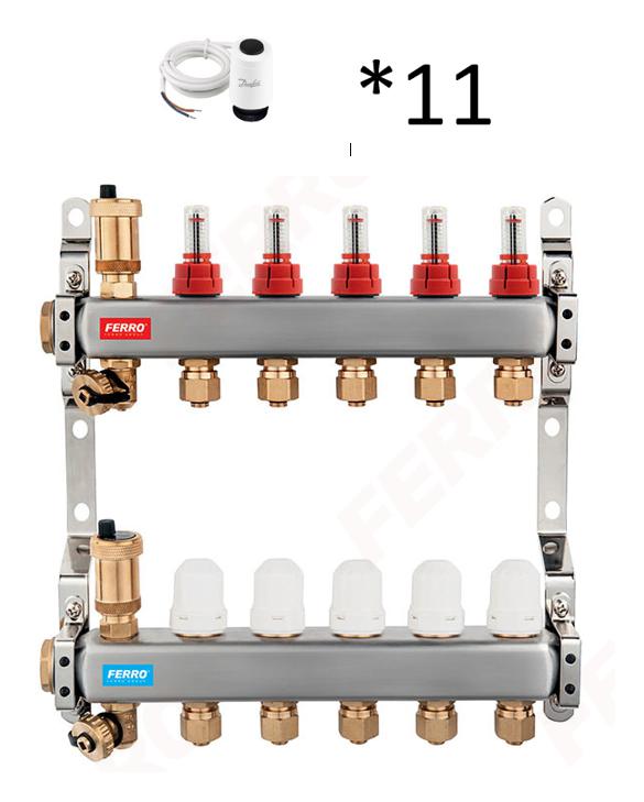 Ferro SN-RZPU11S SN-RZPU TÍPUSÚ OSZTÓ-SZETT 1"11 KÖRÖS +Danfoss TWA 088h3142 (SN-RZPU11S+088h3142)