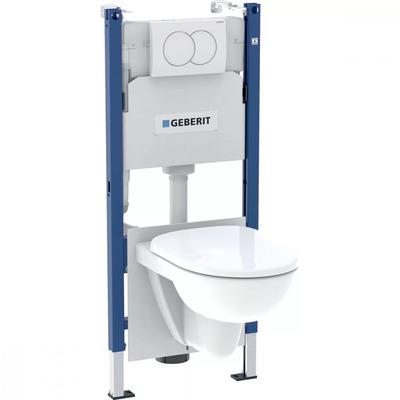 Geberit Duofix szerelőelem Selnova fali WC csésze ülőkével, Delta öblítőtartállyal és nyomólappal (118.400.11.2)