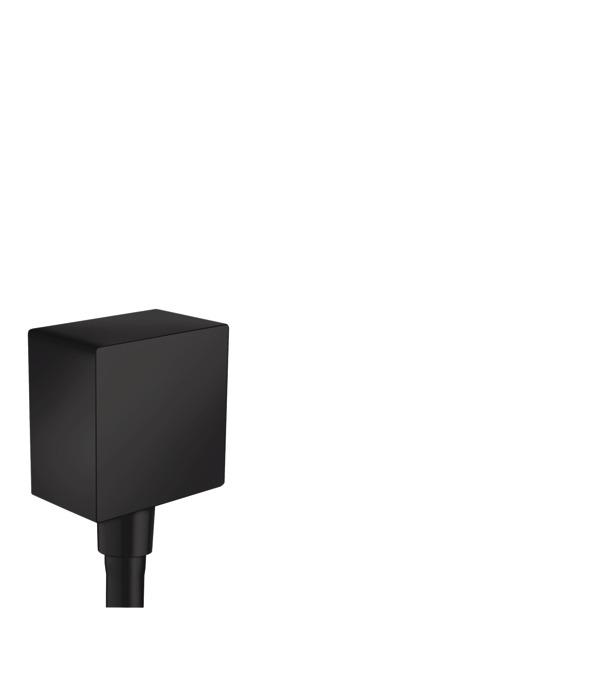Hansgrohe Fixfit tömlőcsatlakozás Square visszafolyásgátlóval, matt fekete 26455670
