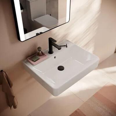 Hansgrohe Xanuia Q kerámia mosdó 60x48 cm csapfurattal és túlfolyóval, fehér (60133450)