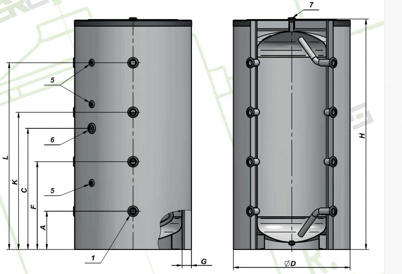 Heizer PUS-1002F puffer tároló levehető szigeteléssel (70-100002F)