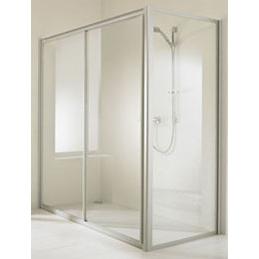 Huppe alpha szögletes zuhany tolóajtó-2 120 cm plexi/fehér