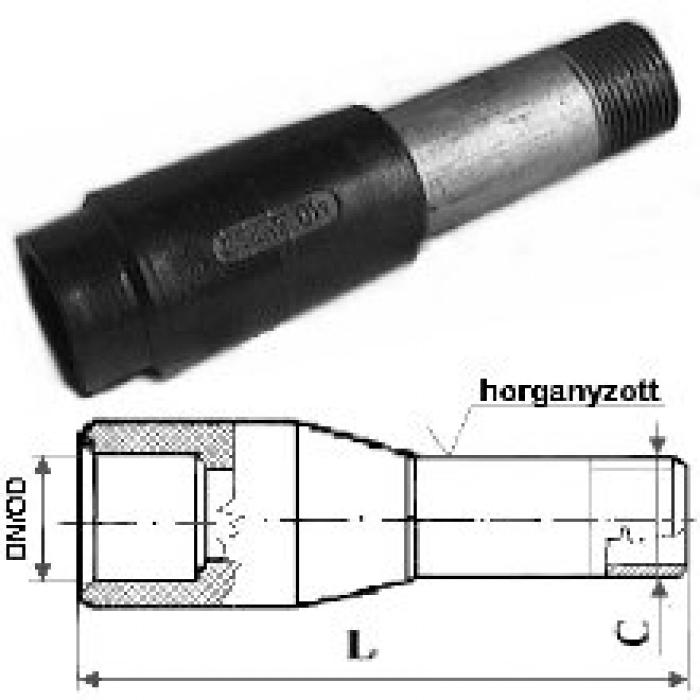 PE100 horganyzott acél összekötő 90/3"