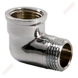 Ferro könyök krómozott 1/2" KB sárgaréz (K12C)
