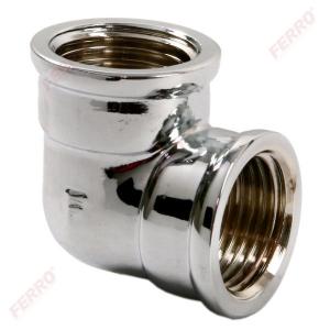 Ferro könyök krómozott 3/8" BB sárgaréz (K02C)