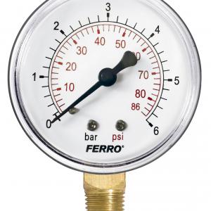 Ferro nyomásmérő alsó csatlakozású 6 bar (M6306R) manométer