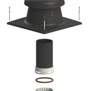 TRICOX FKF10 kürtőfedél szett, flexibilis rendszerhez, UV-álló, 60mm, fekete