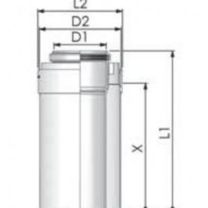 Tricox PPs/Alu cső 110/160mm, hossz 500mm, PACS056