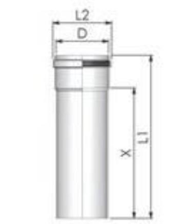 Tricox PPs cső 110 mm, hossz 1950 mm