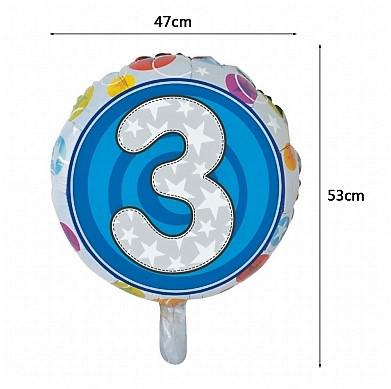 3-as évszámos kerek  fólia lufi