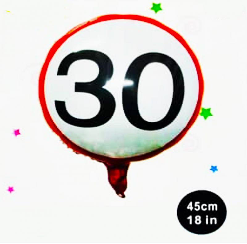 30- as évszámos fólia lufi,tábla hasonlatú