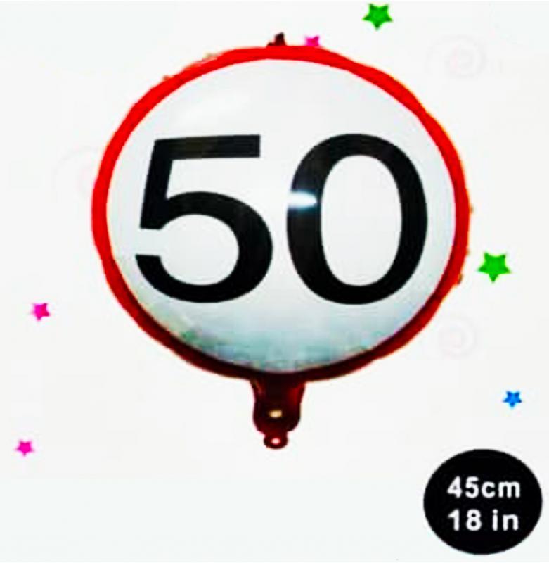 50 es évszámos tábla jellegű  fólia lufi