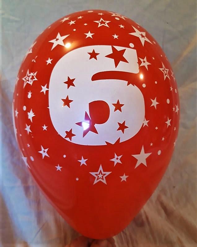 6-os évszámos gumi lufi több szinben