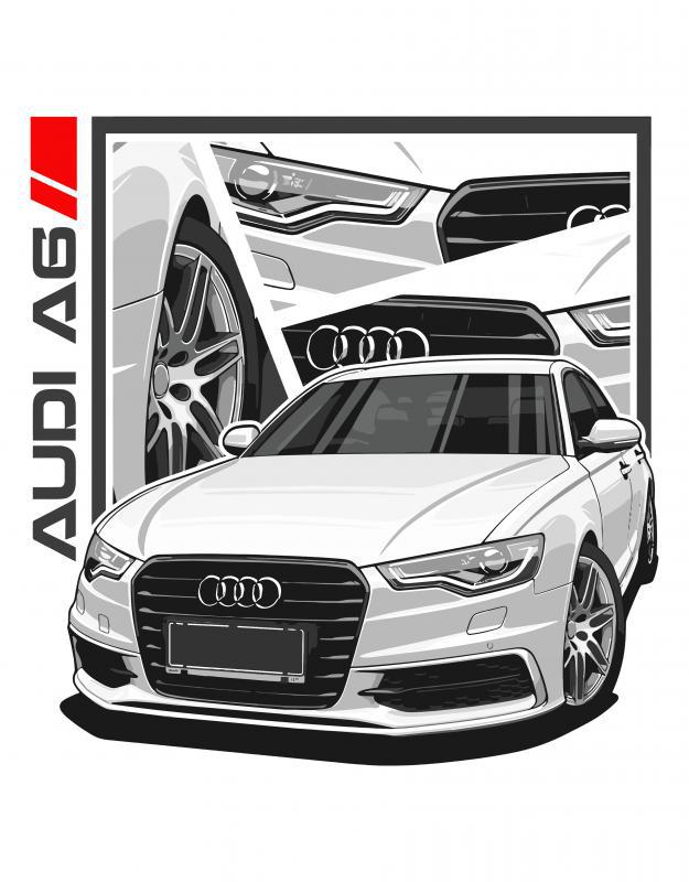 Audi A6 mintás póló