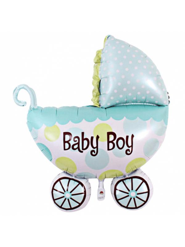 Babakocsi kék fólia lufi