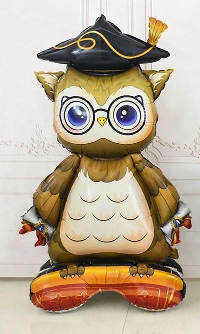 Bagoly alakos talpon álló fólia lufi ballagásra