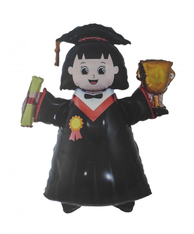 Ballagó lány alakos fólia léggömb