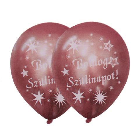 Boldog Születésnapot rosegold gumi lufi fehér felirattal
