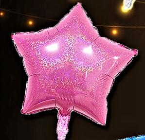 Csillogó csillag barack színű fólia lufi hologrammos