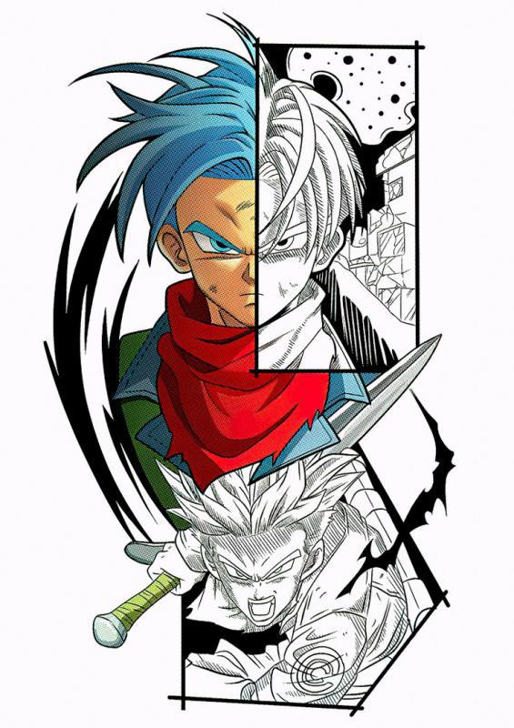 Dragon Ball  félig rajzolt minta pólóra bögrére