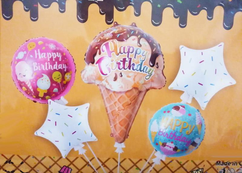 Fagyis szett csillagokkal fólia lufik