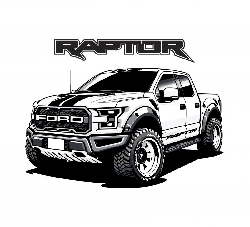 Ford Raptor mintás póló