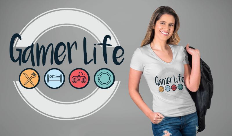 Gamer Life mintás póló
