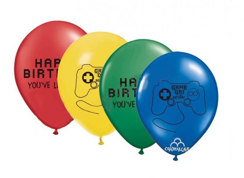Gamer mintás Happy Birthday gumilufi