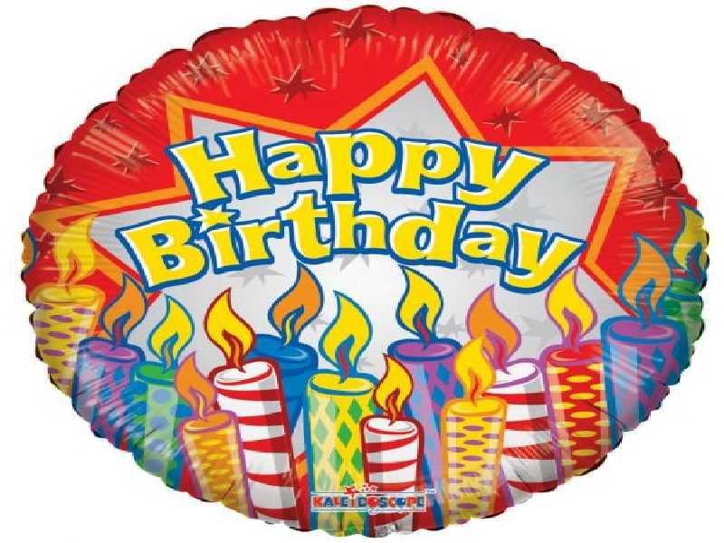 Gyertyás Happy Birthday  fólia lufi