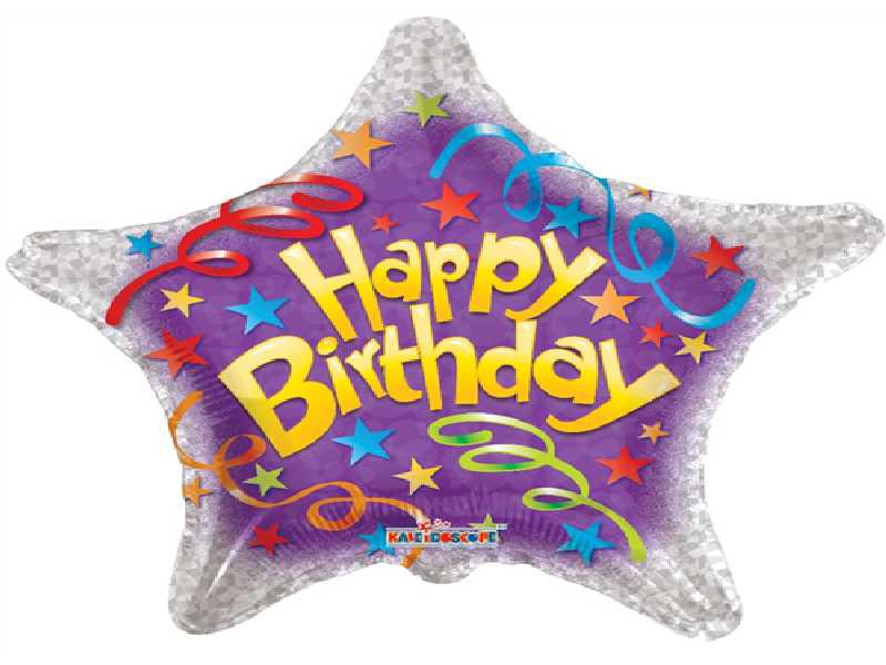 Happy Birthday csillag  fólia lufi