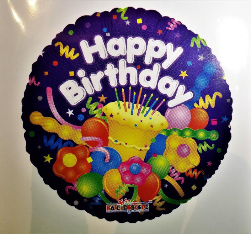 Happy Birthday kerek fólia lufi